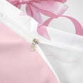 thumbnail image 4 of Erosebridal Girls Pink Bow Queen Duvet Cover Set, Q Letter Bedding, Princess Style Bedroom Decor, Pink Reversible 3-Piece, 1 Duvet Cover and 2 Pillowcases (No Comforter), 4 of 6