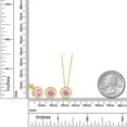 thumbnail image 2 of Gem Stone King 18K Yellow Gold Plated Silver Pink Zirconia Pendant Earrings Set for Women (4.50 Cttw, Gemstone Birthstone, Round 6MM, With 18 inch Chain), 2 of 3