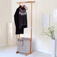 thumbnail image 2 of Gymax Bamboo Clothes Drying Rack Laundry Hamper Garment Hanger Storage Organizer, 2 of 10