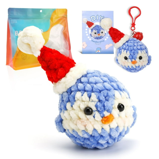 Blue Complete Crochet Doll Diy Kit With Step By Step Video Tutorial And Tools For Beginners Adults And Kids Craft Project Creative Handmade Activity