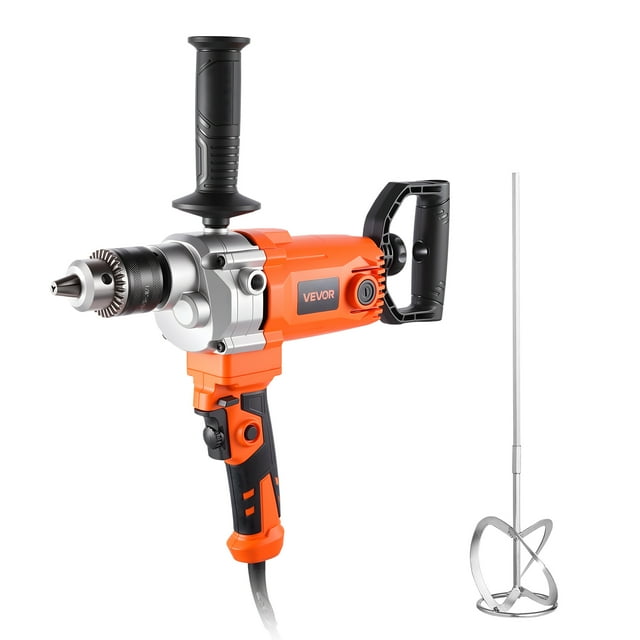 VEVOR Taladro mezclador de 1200 W y 0-750 RPM con cable, juego de mezcladores de concreto