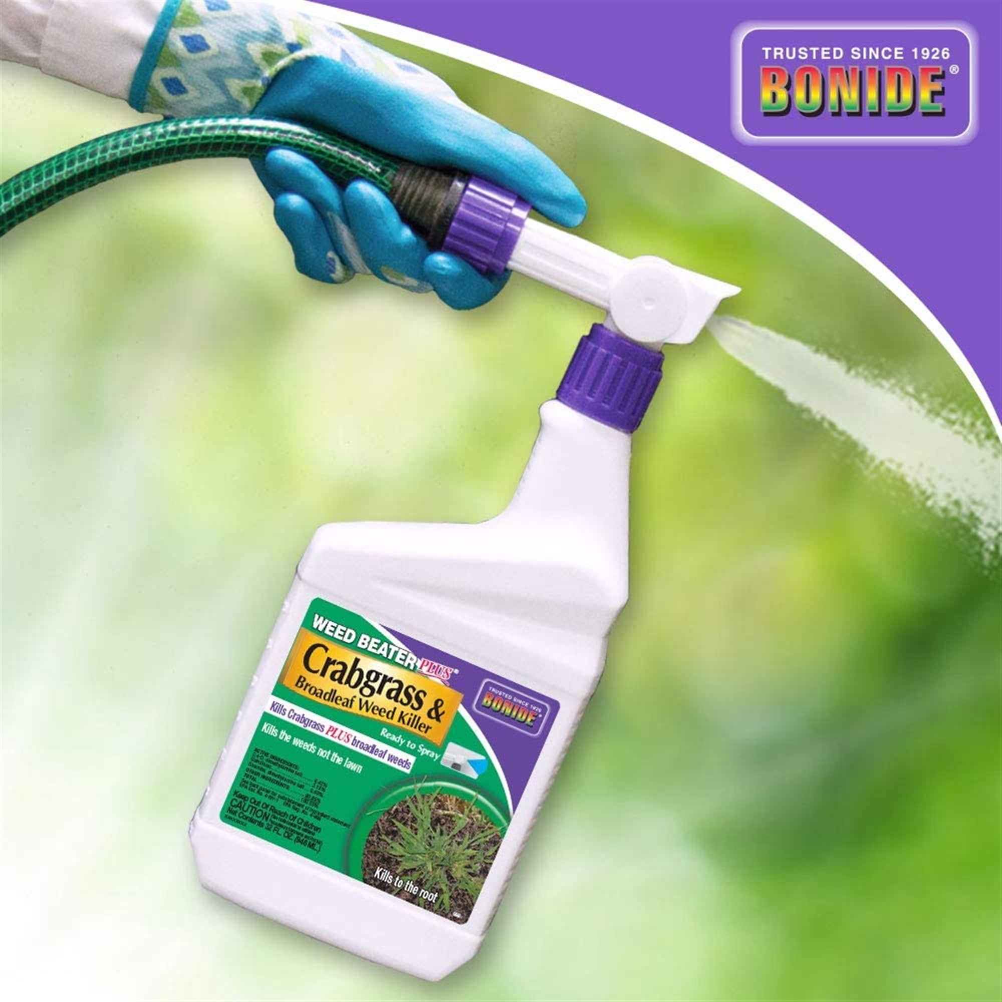 Bonide 066 Crabgrass and Broadleaf Weed Killer, Liquid, Black/Brown, 1 qt Bottle