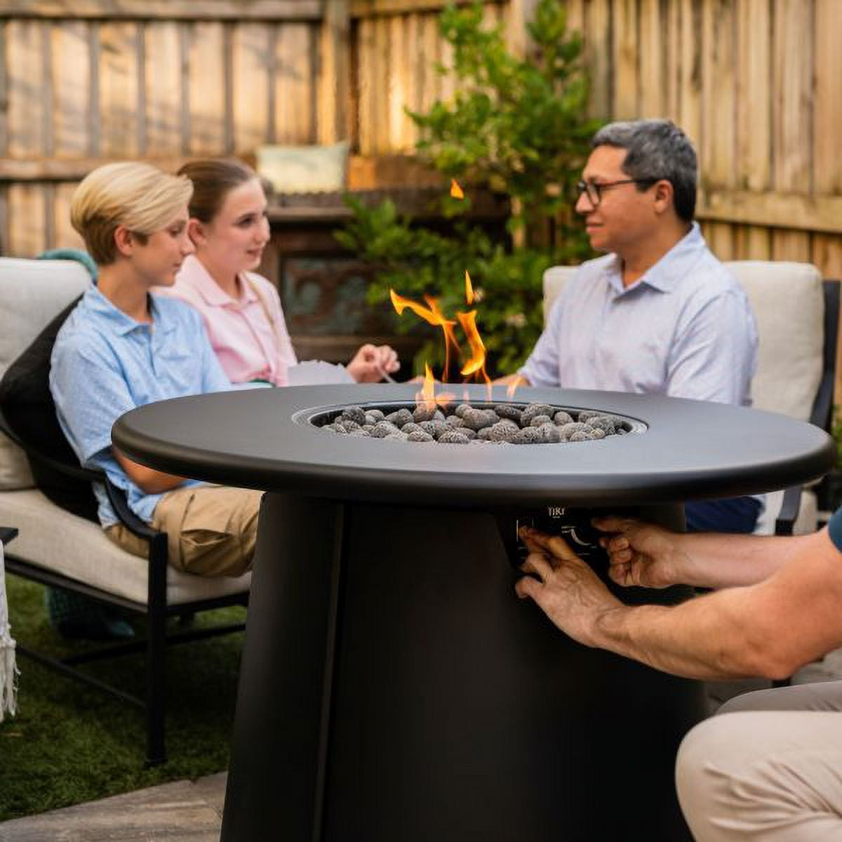 TIKI Brand Customizable Propane 38 in. Fire Pit Table Attachment