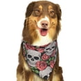 thumbnail image 6 of Naloa Skull and Roses Dog Bandanas 1PC Washable Triangle Dog Scarfs Premium Durable Fabric, for Small Medium Large Dogs and Cats, 6 of 6