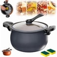 thumbnail image 1 of Multifunctional Large Capacity Non-Stick Pressure Cooker, 8 Qt Micro Pressure Cooker With Visible Transparent Glass Cover,Anti-Scalding Handle, Fast Cooking Pot For All Stovetops (B), 1 of 7