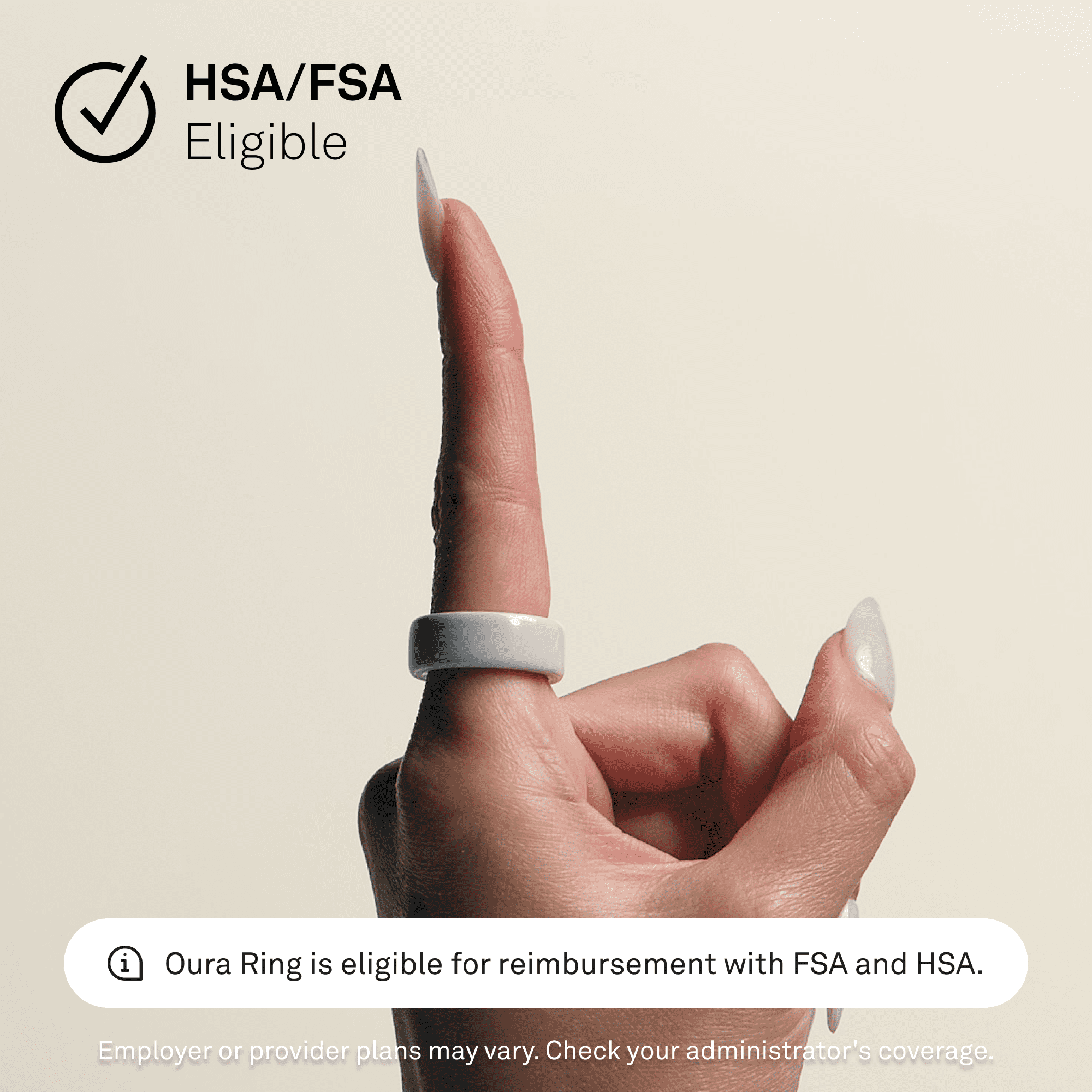 Oura Ring 4 Ceramic, Cloud, Size 4, Smart Wearable, Sleep, Fitness & Heart Rate Tracker, 8-Day Battery (Size Before You Buy)