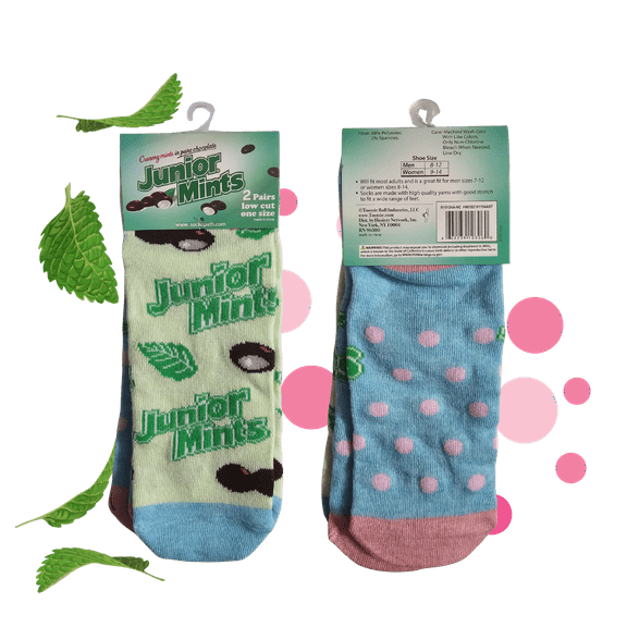 Junior Mints Low-Cut Socks, 2 pairs, Size 9-14