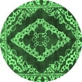 thumbnail image 1 of Ahgly Company Indoor Round Abstract Emerald Green Modern Area Rugs, 7' Round, 1 of 4