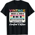 thumbnail image 1 of ALVORD T-Shirt Rétro Cassette 40e Anniversaire Meilleur de 1984 Unisexe P-5TG, 1 of 4