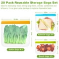 thumbnail image 2 of DIY.STORE 20 Pack Reusable Food Storage Bags, Dishwasher Safe Freezer Bags , BPA Free Reusable Bags Silicone, Leakproof Reusable Lunch Bag for Salad Fruit Travel - 2 Gallon 4 Sandwich 4 Snack Bags, 2 of 6