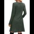 thumbnail image 4 of Vestido de Larga para Mujer, Cuello Redondo, Cintura Alta, Túnica con Bolsillos Verde XL, 4 of 6