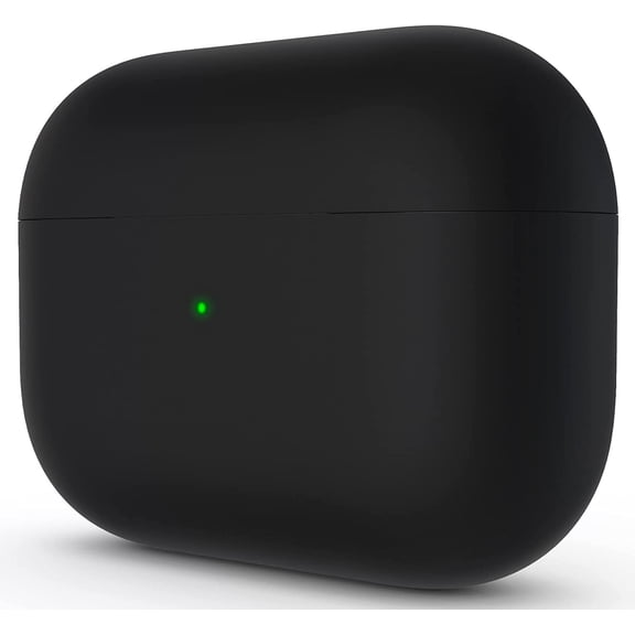 Compatible with AirPods Pro Case, Protective Liquid Silicone Case for AirPods Pro 2019 Soft Skin Front LED Visible Silicone Case, Black