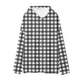 thumbnail image 5 of Women's Plaid Zipped Hoodies for Breastfeeding Long Sleeve Casual Pullover Hooded Sweatshirt Loose Tops Shirts (L, Black), 5 of 5