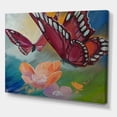 thumbnail image 3 of Designart ' Butterflies On Pink Flowers ' Traditional Canvas Wall Art Print, 3 of 4