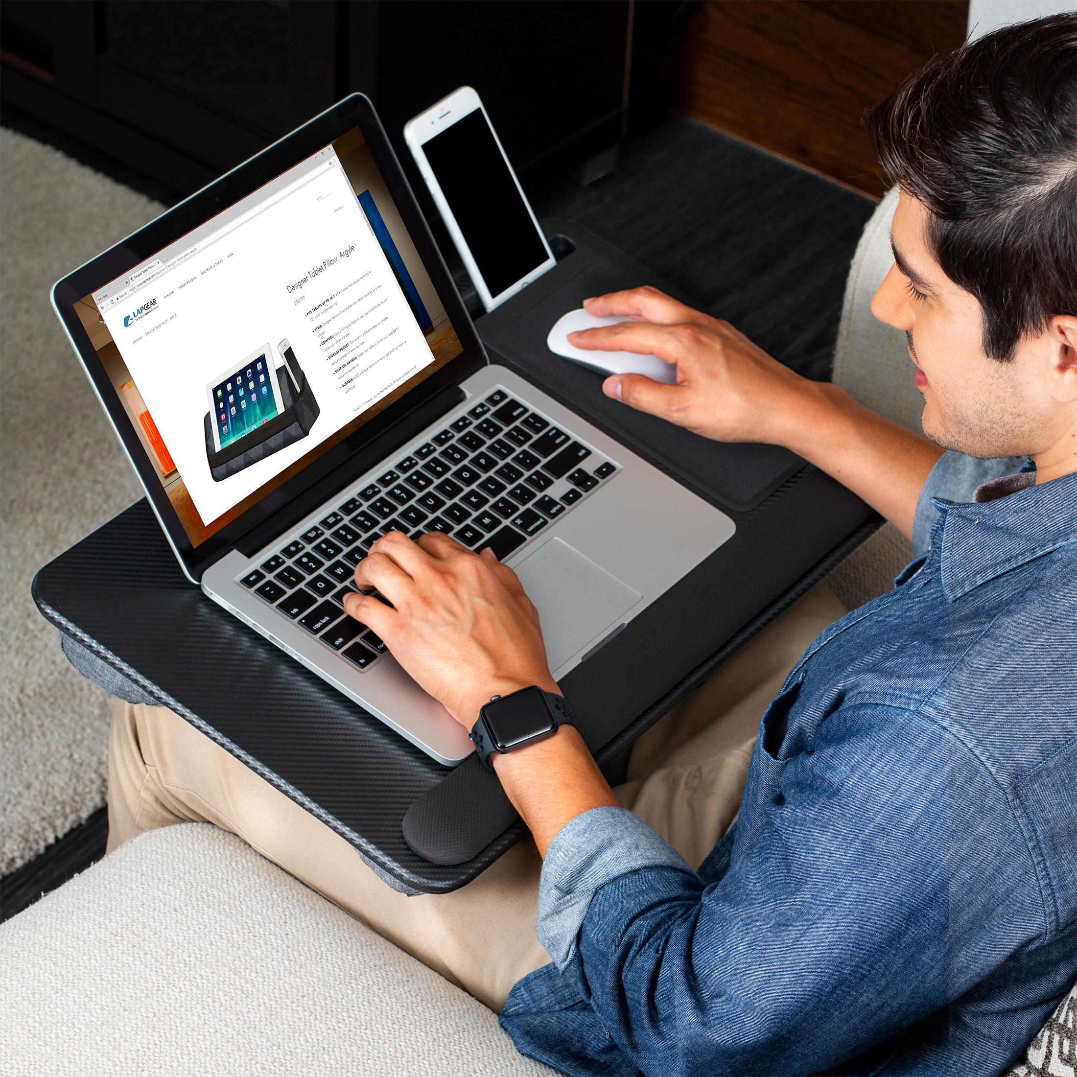 LapGear Home Office Pro Lap Desk for up to 15.6" Laptops, Black Carbon -  Walmart.com