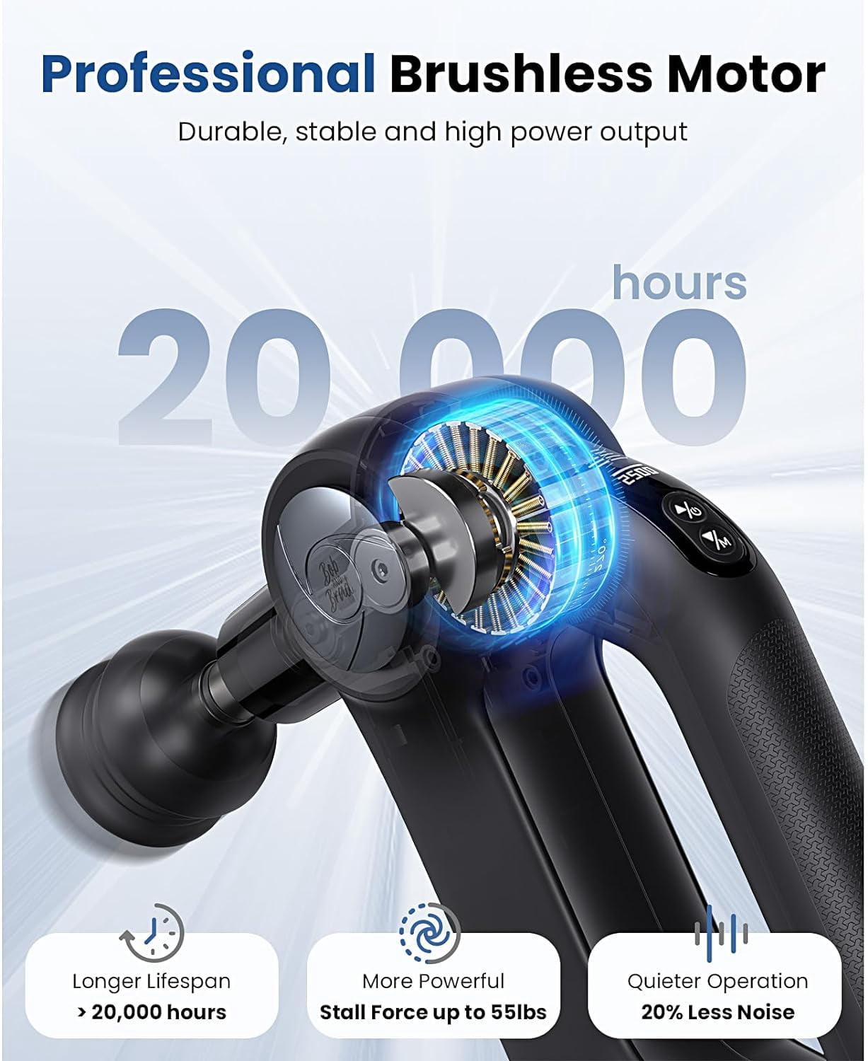 Bob and Brad Handheld D5 Pro Massage Gun,Deep Tissue Percussion Pain Relief & Muscle Relax Muscle Massage Gun with Enhanced Power for Athletes Home Gym Idea Gift