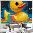 thumbnail image 2 of RKSupls Tapestry Wall Hanging Art, Yellow Rubber Duck Rainbow Float Tapestry Decoration for Daily Bedroom, Dorm, Living Room, Apartment Hallway Home Decor, 2 of 5