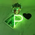 thumbnail image 4 of Letter Neon Lights, LED Neon Night Light Neon Lights Wall Decorative Night Light for Kids Bedroom Battery USB Operated Green, 4 of 7