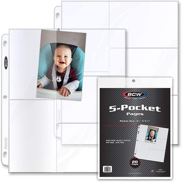 BCW Pro 5-Pocket 3x5 Side Loading Page (20 ct Pack)