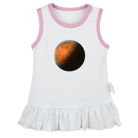 

Nature Mars Planet Pattern Dresses For Baby Newborn Babies Skirts Infant Princess Dress 0-24M Kids Graphic Clothes (White Sleeveless Dresses 12-18 Months)