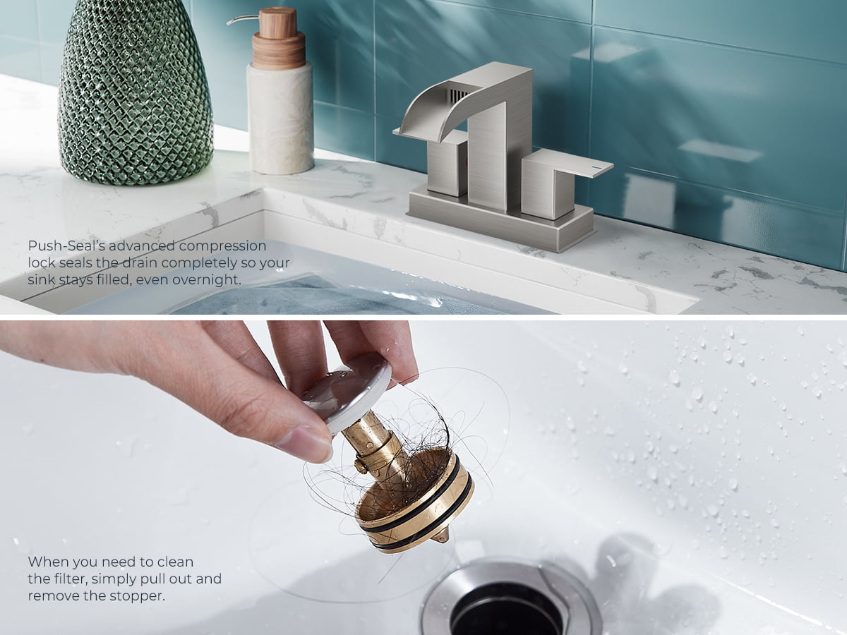 WB-61A32BN Centerset Bathroom Faucet With Drain Assembly, 2-handle Bathroom Sink Faucet