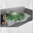 thumbnail image 6 of Peacock Mandala Soft Flannel Fleece Throw Blanket, Tropical Look Green Tone Holistic Design of Peafowl Tail Feathers, Cozy Plush for Indoor and Outdoor Use, 50" x 70", Multicolor, by Ambesonne, 6 of 6