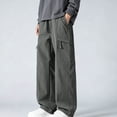 thumbnail image 2 of IhhxPro Men's Outdoor Cargo Pants with Elastic Waist Multi-Pockets Work Drawstring Trousers Lightweight Cotton Hiking Jogger Straight Leg Casual M-5XL, 2 of 7