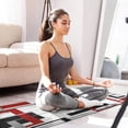 thumbnail image 5 of 2 Piece Grey Red Geometric Rug Kitchen Rug Set, Decor Kitchen Rugs, Absorbent Non-Slip Washable Floor Mats, Home Indoor Runner Rugs 17"x47"+17"x30", 5 of 7