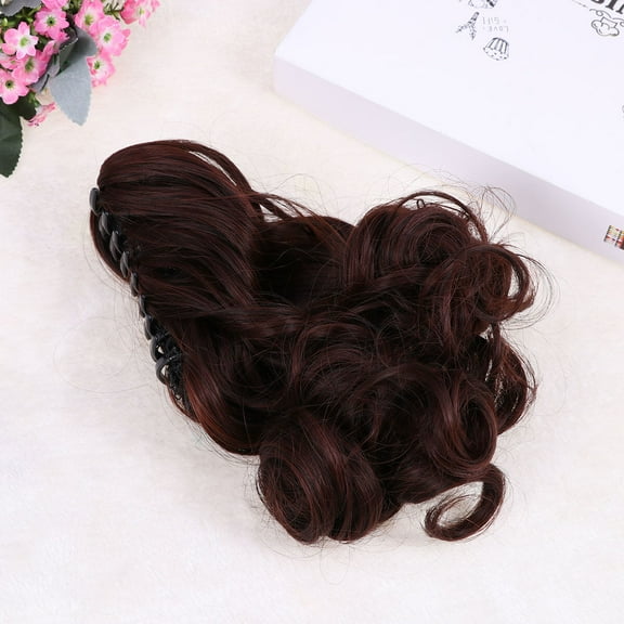MLINS Synthetic Wigs Clip in Hairpiece for Decoration Brown Color Looks inch