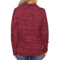 thumbnail image 2 of Sudadera con capucha para mujer Sudadera con capucha de color sólido Manga larga Cuello con cremallera Top suelto informal de otoño, Rojo vino, M sidaley AP003716-22, 2 of 7