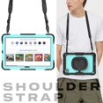 thumbnail image 2 of SaniMore for Lenovo Tab M9 9" Tablet 2023 (Model TB-310FU) Back Case with 360° Rotating Kickstand Holder Screen Protector Tri-layer Heavy Duty Drop-resistant Shockproof Cover, Black+Light Blue, 2 of 11