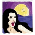 thumbnail image 3 of Ambesonne Halloween Shower Curtain, Vampire Girl on Cemetery, 69"Wx75"L, Purple Lavender and Dark Grey, 3 of 3