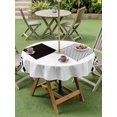thumbnail image 4 of Outdoor Tablecloth with Umbrella Hole for Patio/Picnic/Party/Camping, Black White Geometric Waterproof Table Cloth Round Cover Washable, Boho Stripes Abstract Simple Art (Dia 60"), 4 of 9