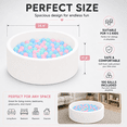 thumbnail image 2 of BEEPRINCESS Ball Pit with 100 Balls for Infants & Toddlers Ages 1-3 - Soft Memory Foam, Round Shape, 35" x 12", White, 2 of 9