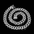 thumbnail image 4 of HH Bling Empire Iced Out Diamond Cuban Link Chain Necklaces for Men Women Silver Gold Multicolored 18-30 Inches, 4 of 12