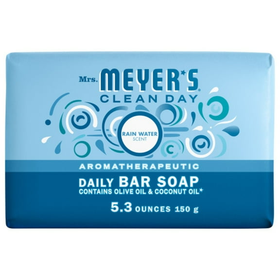 Mrs. Meyer’s Clean Day Bar Soap, Rain Water Scent, 5.3 Ounce Bar