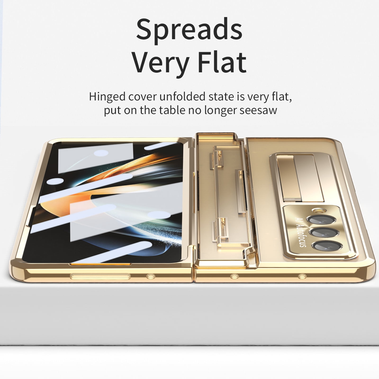 for Samsung Galaxy Z Fold 6 2023 Case, Luxury Plating Shockproof Drop Protection Phone Case for Samsung Galaxy Z Fold 6 5G, Gold