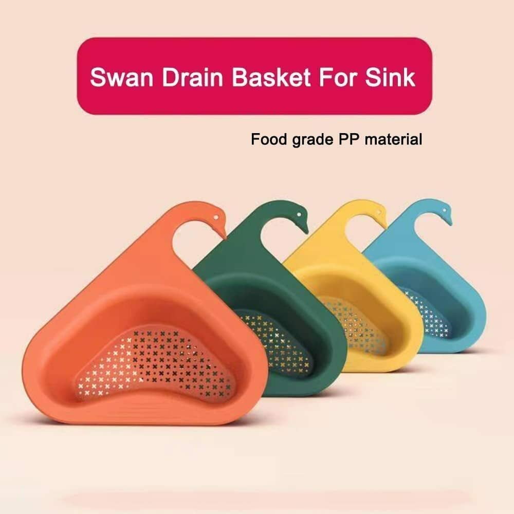 "Kitchen Sink Drain Basket Swan Drain Rack, Triangular Sink Drain Shelf