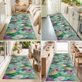 thumbnail image 4 of Hallway Runner Rug 2'x6', Purple Green Leaves Kitchen Runner Rugs Non-Slip Carpet Mats, Modern Abstract Art Botanical Bedside Rugs Runners Washable Floor Carpet for Bathroom Laundry Room, 4 of 8