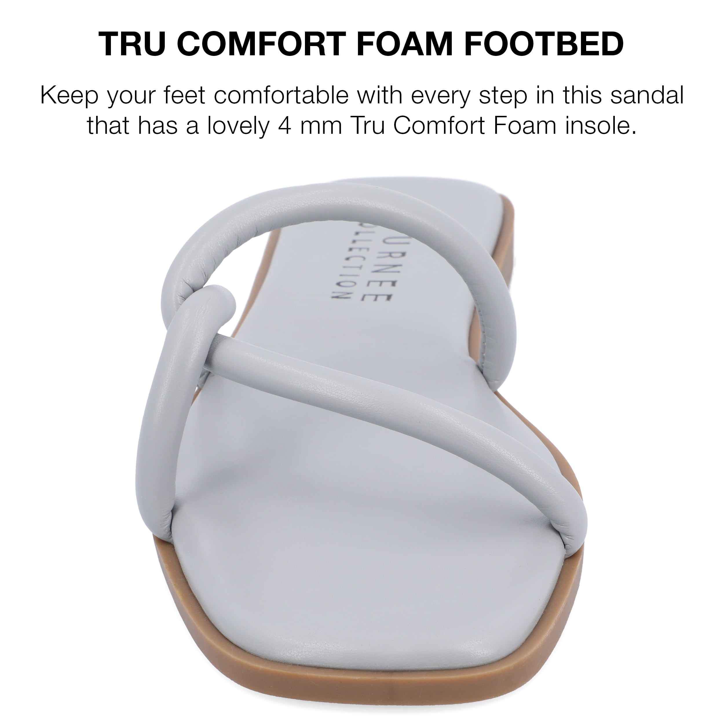 Journee Collection Womens Lauda Tru Comfort Foam Vegan Leather Slip On Sandals