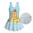 thumbnail image 6 of Uourmeti Cartoon Capybara & Apple Print Skirted One-Piece Swimsuit for Girls - Quick Dry, Stretchy Swim Dress for Beach & Pool Vacations, 6 of 8