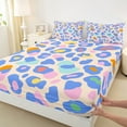 thumbnail image 3 of jejeloiu Colorful Leopard Pattern Twin Sheet Sets,Wild Cheetah Animal Twin Fitted Sheet,Blue Pink Orange Flat Sheet For Girl Kids,Luxury Bedroom Decor,3 Pieces, 3 of 7
