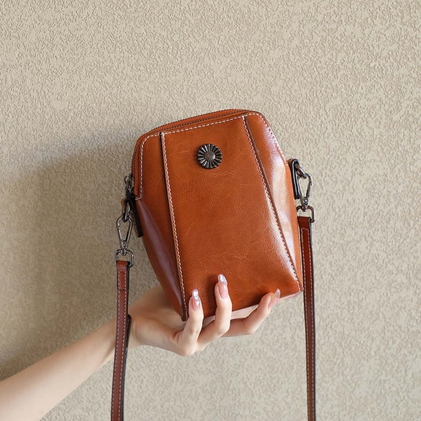 Bolso Bandolera Retro Vertical para Móvil, Combinable, Pequeño, con Múltiples Compartimentos y Un Solo Hombro, para Mujer.