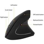 iNova 2.4G Wireless Vertical Mouse Ergonomic Optical Mice With 6 Buttons 3 Adjustable DPI 800/1200/1600 Levels for Laptop PC Computer