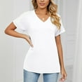 thumbnail image 7 of XuJwPNcy Womens T Shirts Short Sleeve V Neck Tops with Fashion Summer Soft Casual Comfy Outfits Clothes, 7 of 7