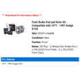 thumbnail image 2 of Front Brake Pad and Rotor Kit - Compatible with 1977 - 1981 Dodge D150 1978 1979 1980, 2 of 2