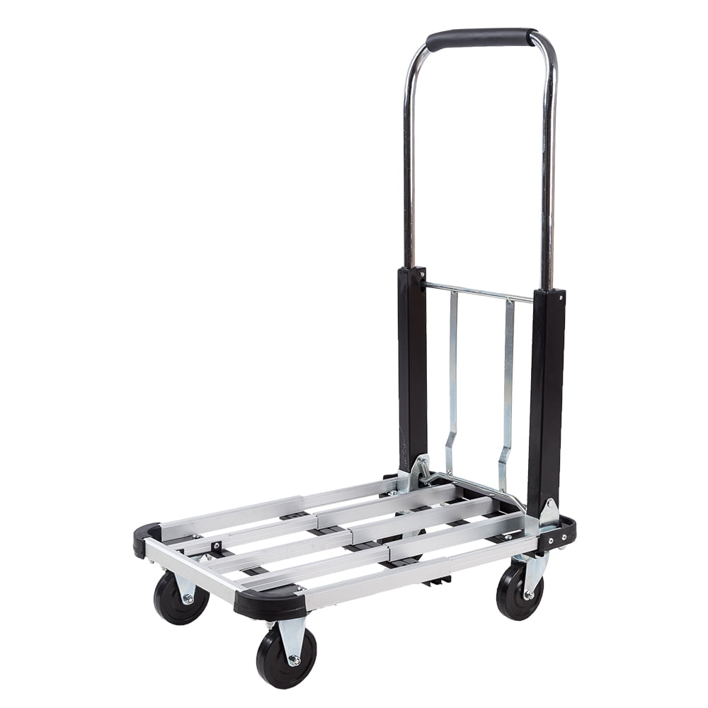 Extendable Folding Aluminum FourWheel Flatbed Car Cargo Trolley