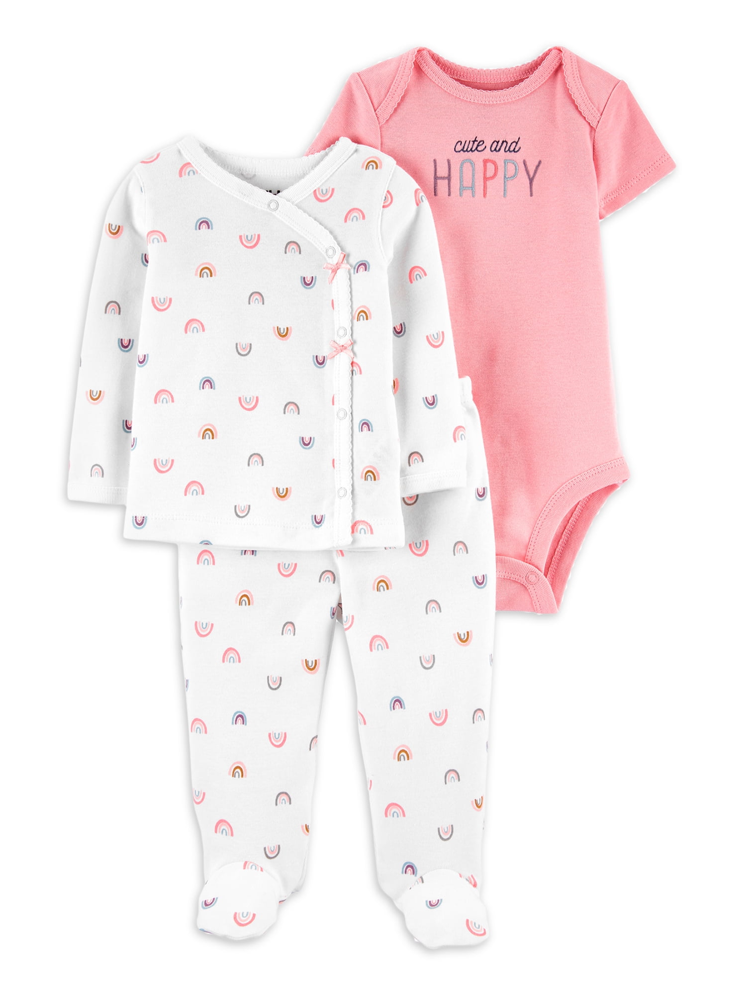 Carter's Child of Mine Baby Girl Take Me Home Cardigan, Bodysuit & Pant