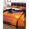 thumbnail image 3 of Quilts King Size, Ocean Coconut Soft Comforter Bedding Set for Bed, Modern Beach Sunset Seashore Tropical Lightweight Quilted Bedspread with Pillow Cover(2 Pieces) for All Season, 96x106 Inch, 3 of 6