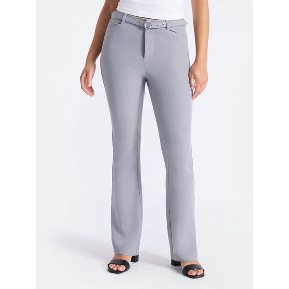 No Boundaries Bootcut Belted Trousers, 31" Inseam, Women's